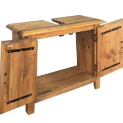 vidaXL - Wastafelkast - Bruin - Grenenhout