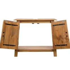 vidaXL - Wastafelkast - Bruin - Grenenhout