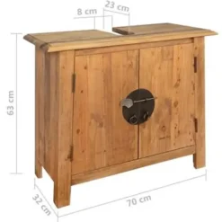 vidaXL - Wastafelkast - Bruin - Grenenhout