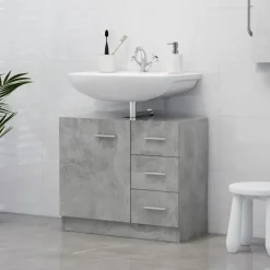 vidaXL - Wastafelkast - Grijs - Bewerkt hout