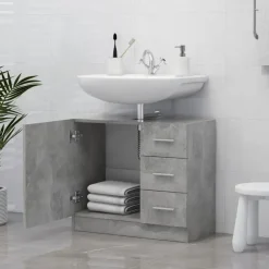 vidaXL - Wastafelkast - Grijs - Bewerkt hout