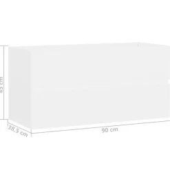 vidaXL - Wastafelkast - Wit - Bewerkt hout - 90 x 38.5 x 45 cm