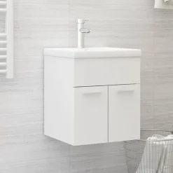 vidaXL - Wastafelkast - Wit - Bewerkt hout - 41 x 38.5 x 46 cm