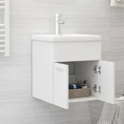 vidaXL - Wastafelkast - Wit - Bewerkt hout - 41 x 38.5 x 46 cm