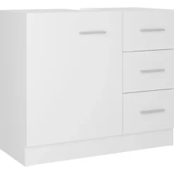 vidaXL - Wastafelkast - Wit - Bewerkt hout