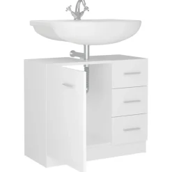 vidaXL - Wastafelkast - Wit - Bewerkt hout