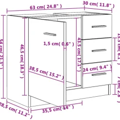 vidaXL - Wastafelkast - Wit - Bewerkt hout