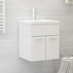 vidaXL - Wastafelkast - Wit - Bewerkt hout - 41 x 38.5 x 46 cm