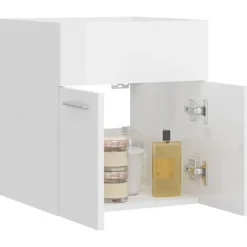 vidaXL - Wastafelkast - Wit - Bewerkt hout - 41 x 38.5 x 46 cm