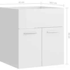 vidaXL - Wastafelkast - Wit - Bewerkt hout - 41 x 38.5 x 46 cm