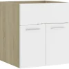vidaXL - Wastafelkast - Wit - Bewerkt hout - 41 x 38.5 x 46 cm