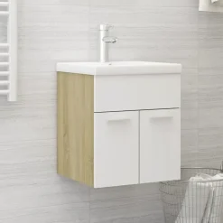 vidaXL - Wastafelkast - Wit - Bewerkt hout - 41 x 38.5 x 46 cm