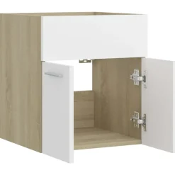 vidaXL - Wastafelkast - Wit - Bewerkt hout - 41 x 38.5 x 46 cm