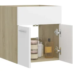 vidaXL - Wastafelkast - Wit - Bewerkt hout - 41 x 38.5 x 46 cm