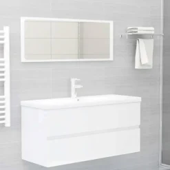 vidaXL - Wastafelkast - Wit - Bewerkt hout - 100 x 38.5 x 45 cm