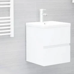 vidaXL - Wastafelkast - Wit - Bewerkt hout - 41 x 38.5 x 45 cm