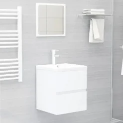 vidaXL - Wastafelkast - Wit - Bewerkt hout - 41 x 38.5 x 45 cm