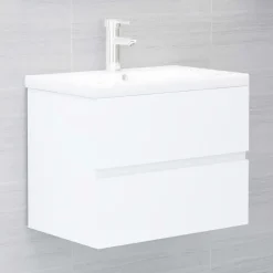 vidaXL - Wastafelkast - Wit - Bewerkt hout - 60 x 38.5 x 45 cm