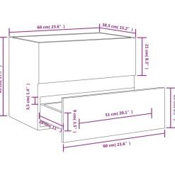 vidaXL - Wastafelkast - Wit - Bewerkt hout - 60 x 38.5 x 45 cm
