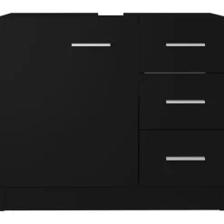 vidaXL - Wastafelkast - Zwart - Bewerkt hout