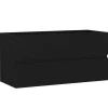 vidaXL - Wastafelkast - Zwart - Bewerkt hout - 90 x 38.5 x 45 cm