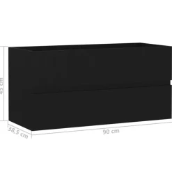 vidaXL - Wastafelkast - Zwart - Bewerkt hout - 90 x 38.5 x 45 cm