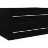 vidaXL - Wastafelkast - Zwart - Bewerkt hout - 80 x 38.5 x 48 cm