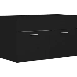 vidaXL - Wastafelkast - Zwart - Bewerkt hout - 80 x 38.5 x 46 cm
