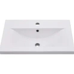 vidaXL - Wastafelkast En Wastafel - Zwart - Bewerkt hout - 60 x 38.5 x 46 cm