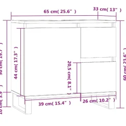 vidaXL - Wastafelonderkast met 2 lades - Wit - Bewerkt hout en ijzer - 65 cm