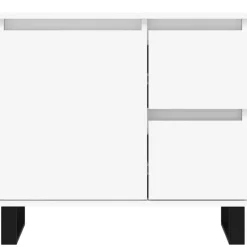 vidaXL - Wastafelonderkast met 2 lades - Wit - Bewerkt hout en ijzer - 65 cm