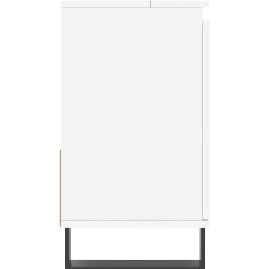 vidaXL - Wastafelonderkast met 2 lades - Wit - Bewerkt hout en ijzer - 65 cm