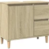 vidaXL - Wastafelonderkast met 1 deur 2 lades - Sonoma eiken - 65x33x60 cm