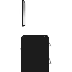 vidaXL - Wastafelonderkast met spiegel - 2 lades - Zwart - Bewerkt hout