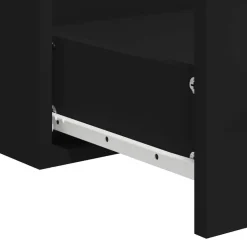 vidaXL - Wastafelonderkast met spiegel - 2 lades - Zwart - Bewerkt hout