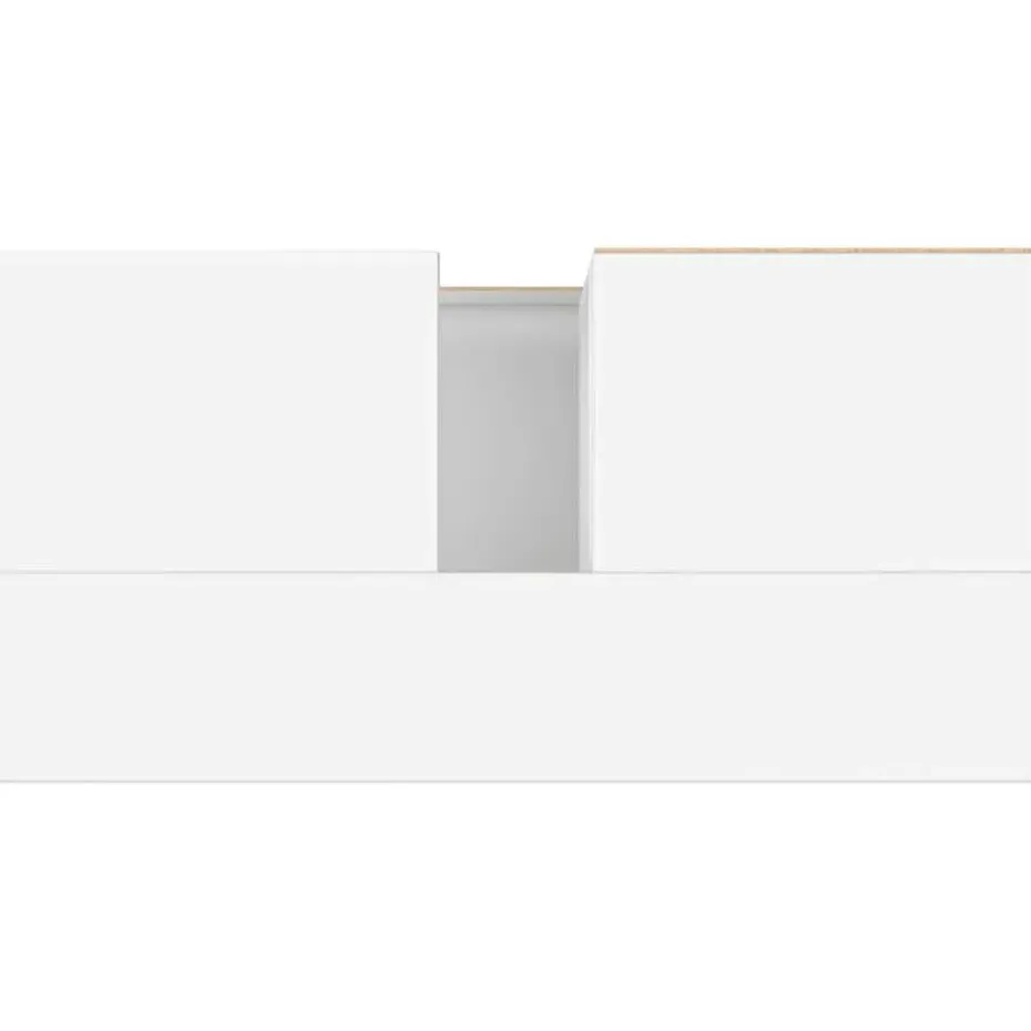 vidaXL - Wastafelonderkast met 2 lades - Wit - Hout en ijzer - 65x33x60 cm