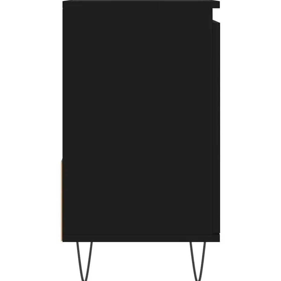 vidaXL - Wastafelonderkast met 2 lades - Zwart - Hout en ijzer - 65x33x60 cm