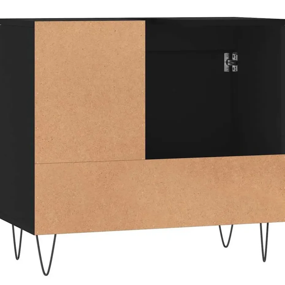 vidaXL - Wastafelonderkast met 2 lades - Zwart - Hout en ijzer - 65x33x60 cm