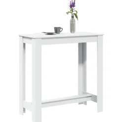 vidaXL - Wit Bartafel - Bewerkt hout - 102x50x103.5 cm