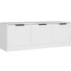 vidaXL - Wit TV-meubel met 3 deuren - Bewerkt hout - 102x35x36,5 cm