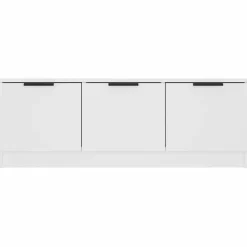 vidaXL - Wit TV-meubel met 3 deuren - Bewerkt hout - 102x35x36,5 cm