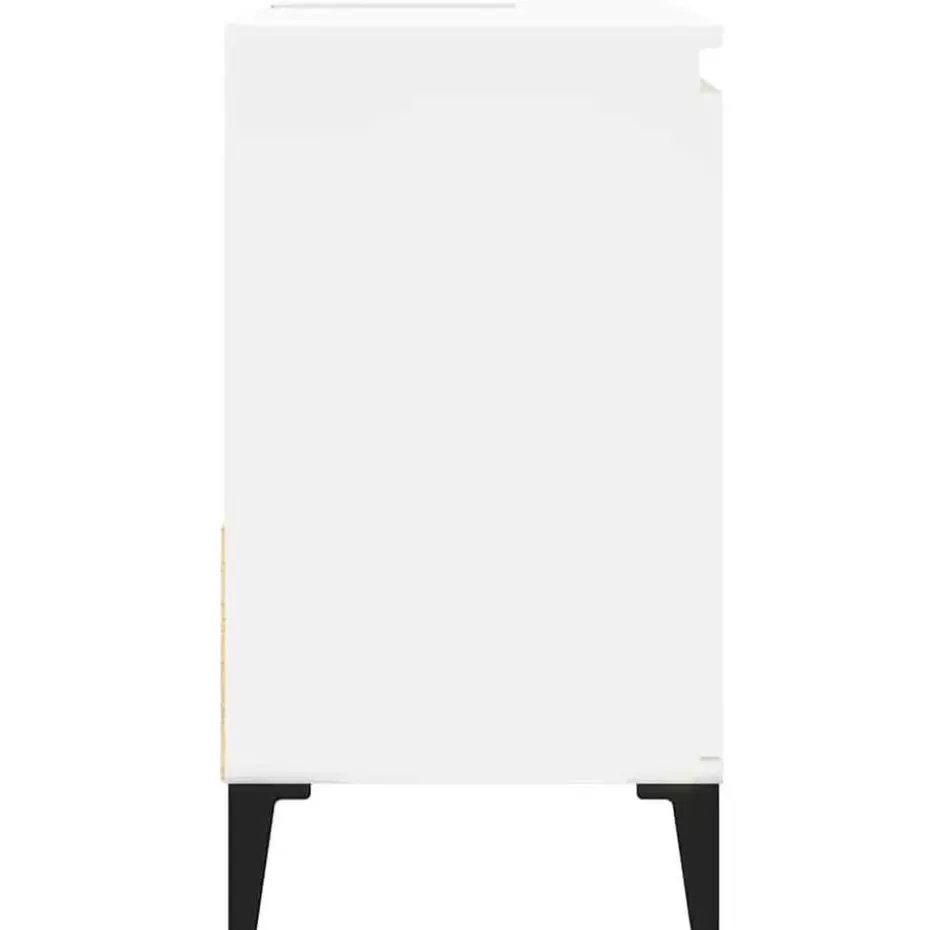 vidaXL - Wit Wastafelonderkast - 1 deur 2 lades - Hout en metaal - 65x33x60 cm