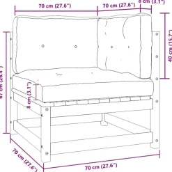 vidaXL - 2-zits Bank - Grijs - Grenenhout
