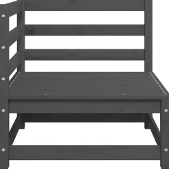 vidaXL - 2-zits Bank - Grijs - Grenenhout