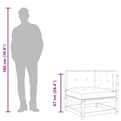vidaXL - 2-zits Bank - Grijs - Grenenhout