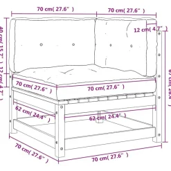 vidaXL - 2-zits Bank - Grijs - Grenenhout