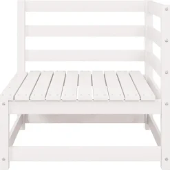 vidaXL - 2-zits Bank - Wit - Grenenhout