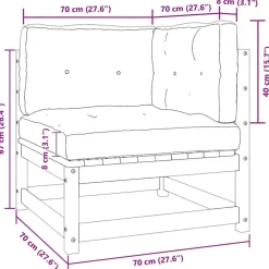 vidaXL - 2-zits Bank - Wit - Grenenhout