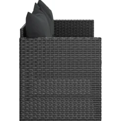 vidaXL - 3-zits Tuinbank - Zwart - Poly rattan