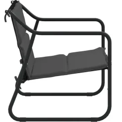 vidaXL - 2-zits Tuinbank met kussen antracietkleurig - staal - 110x70x74 cm